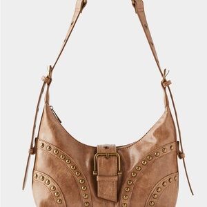 Cotton On Tan Studded Hobo Shoulder Bag